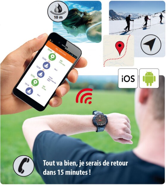 Montre-téléphone militaire outdoor MOT-15.G avec GPS intégré