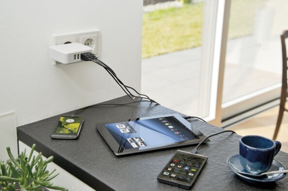 Chargeur secteur USB intelligent 5 ports - Compact