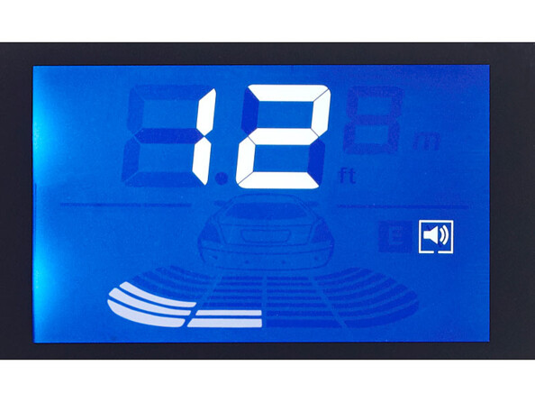 écran radar de recul lescars avec nombre mètres distance emplacement obstacles