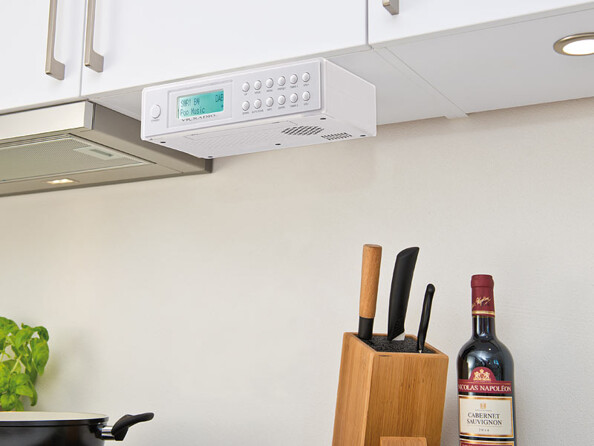 radio numerique de cuisine avec fixation meuble et mode minuteur de cuisine dor150