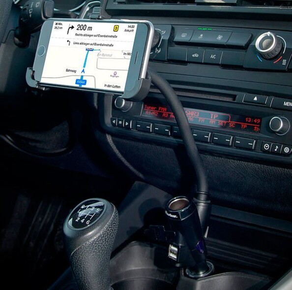 Support allume-cigare à col de cygne 21 cm pour iPhone 6