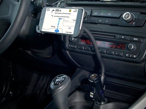 Support allume-cigare à col de cygne 21 cm pour iPhone 6