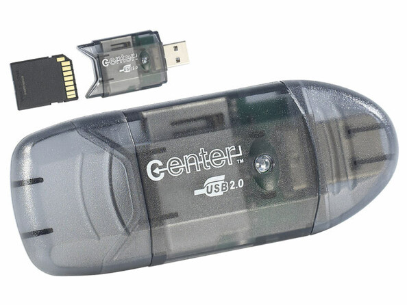 Lecteur de cartes SD SDHC MMC sous forme de clé USB 2.0 par C-Enter avec carte SD