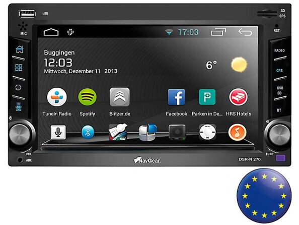 Autoradio Android 2 DIN ''DSR-N 270'' avec cartes GPS Europe de l'ouest