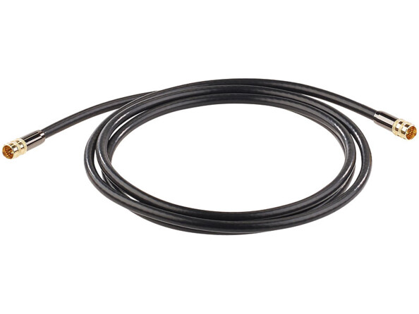 Cable antenne coaxial avec fiche f droit male male dorés haute performance auvisio 2m