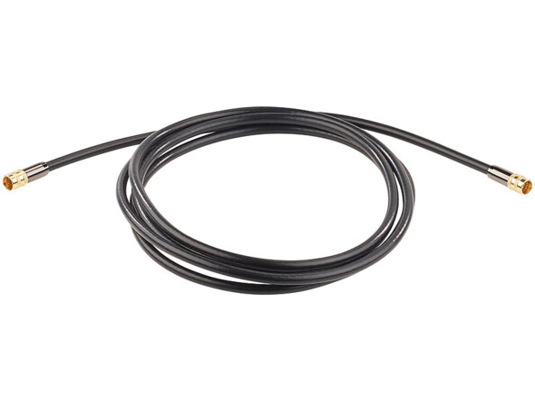 Cable antenne coaxial avec fiche f droit male male dorés haute performance auvisio 3m