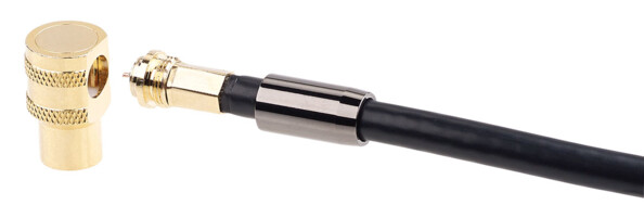 Câble satellite (fiches F) HDTV 105 dB à blindage renforcé - Coudé - 1 m