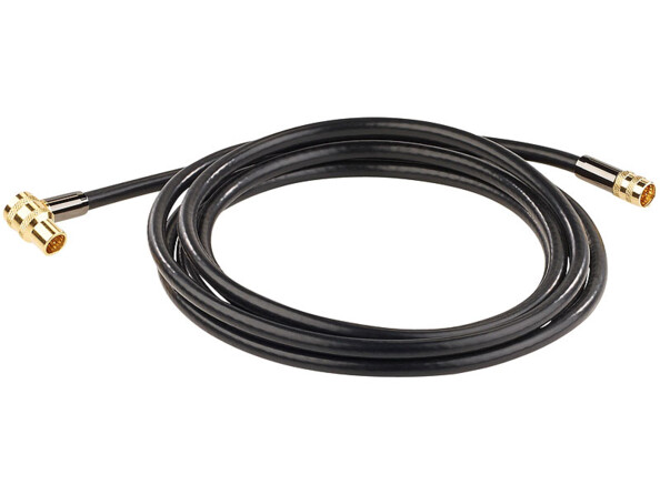 câble video coaxial satellite fiche f avec connecteur coudé quadruple blindage fiches dorées 3 m