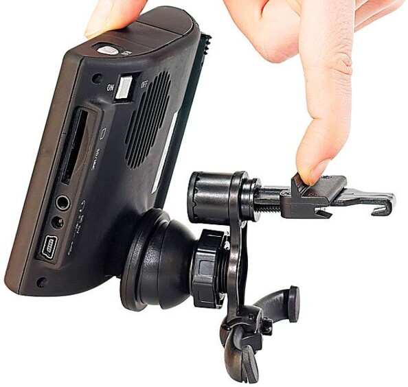 Support universel sur grille de ventilation avec socle téléphone