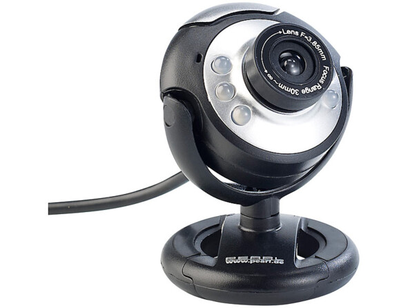 Webcam HD USB à pince avec 6 LED haute intensité Somikon, Webcams