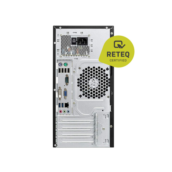 La partie arrière du PC reconditionné modèle Fujitsu P520 E85+.