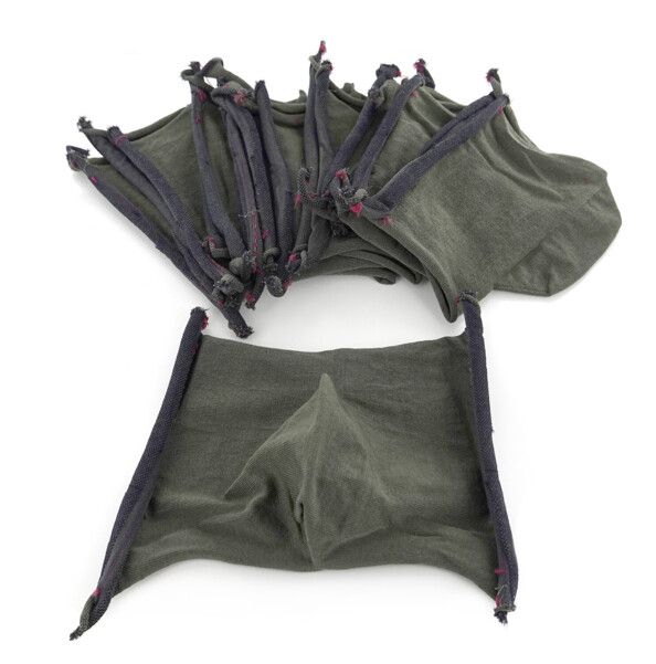 10 masques barrières lavables - Kaki - Avec filtres