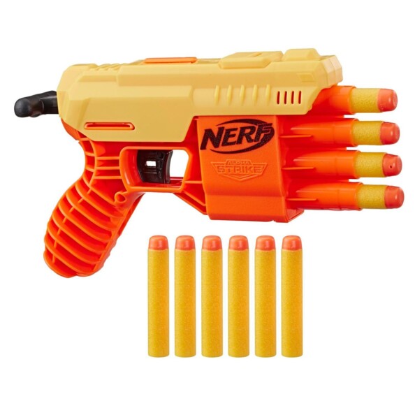 Le blaster Nerf Fang QS-4 avec ses fléchettes en mousse.