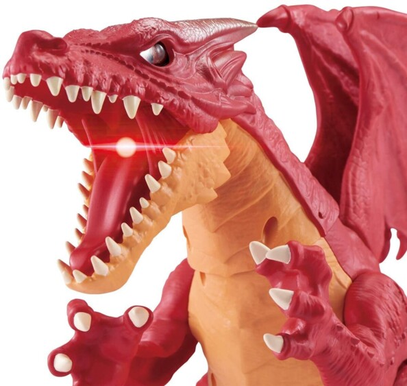 Lumière rouge dans la gueule du dragon Zuru Robo Alive.