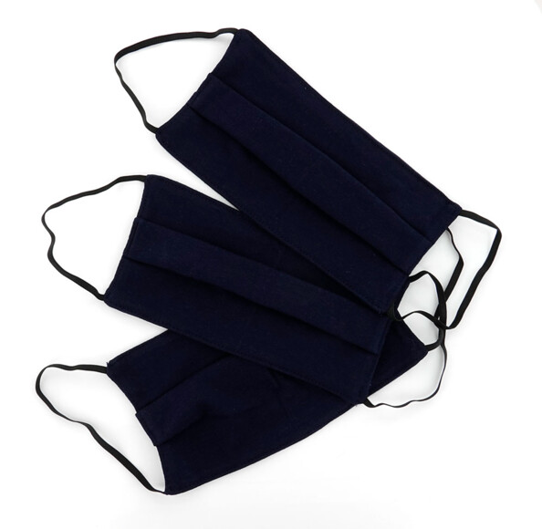 3 masques en coton - Bleu