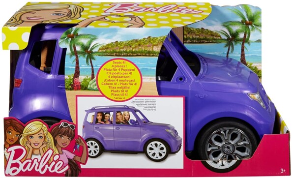 Packaging du 4x4 violet décapotable Barbie.