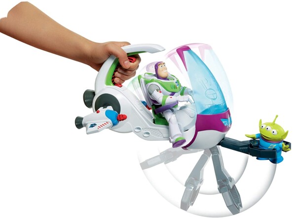 La gachette qui permet de déployer la pince du vaisseau de Buzz l'Éclair.