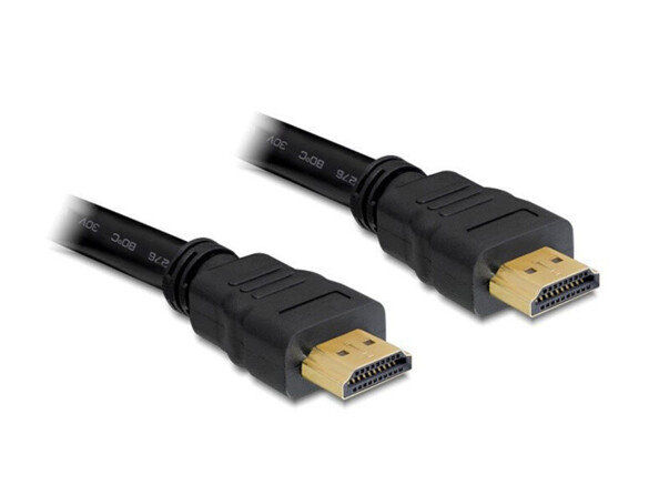 Câble HDMI High Speed 20 m DeLock. Conducteur en cuivre et connecteurs plaqués or