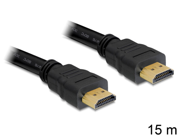 Câble HDMI HighSpeed compatible 4K et Ethernet - 15 m DeLock