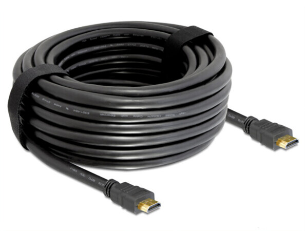 Câble HDMI. Flux de données supporté jusqu'à 10,2 Go/s pour résolutions 4096 x 2160 px (4K) et la 3D