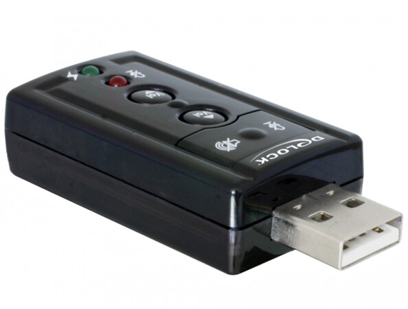 carte son externe usb 2.0 7.1 delock 61645 avec prise casque et micro