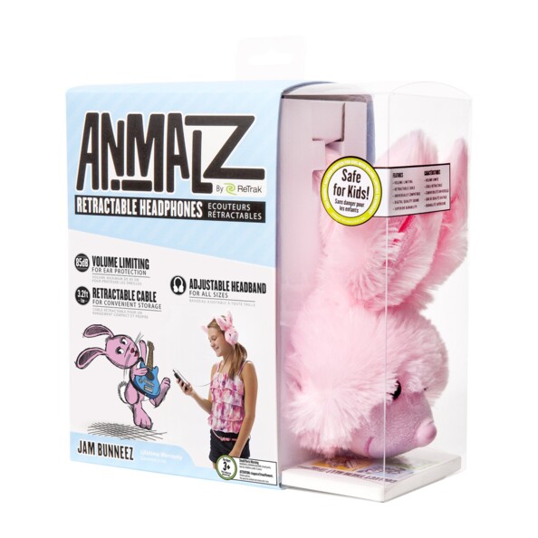 Packaging du casque Animalz Bunny de Retrak.