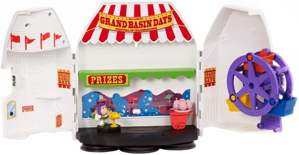 Coffret Buzz l'Éclair Toy Story avec une grande roue et un tourniquet à l'intérieur.