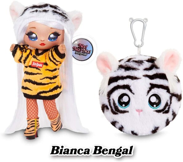 Bianca Bengal avec porte-clés trigre blanc.