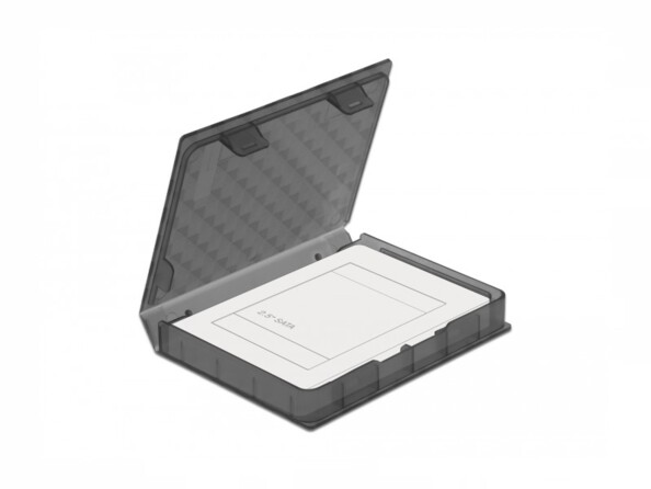 Boîtier noir pour disque dur HDD ou SSD au format 2.5".