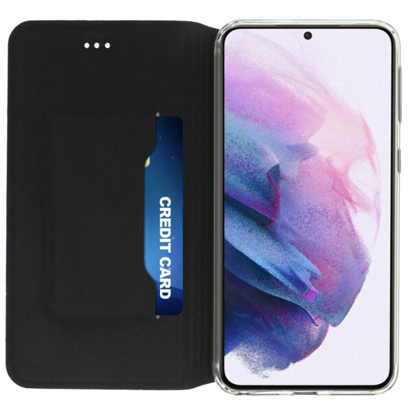 Le porte carte intégré à l'étui folio Akashi pour smartphone Galaxy S21 Plus.