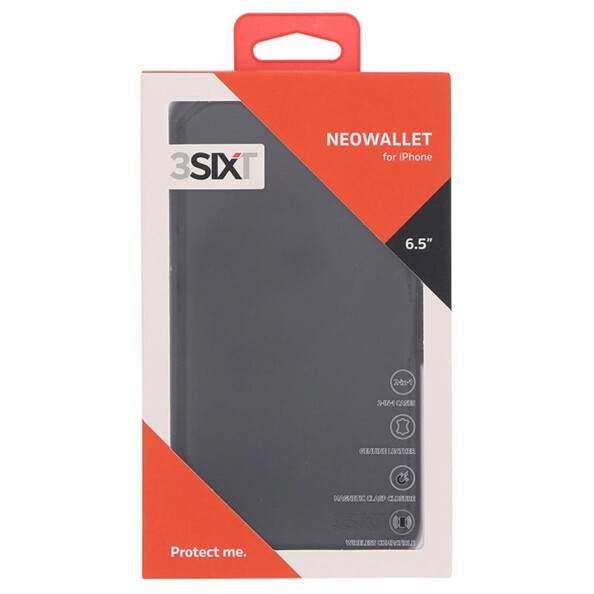 Packaging de l'étui folio 3Sixt Neowallet pour iPhone XS Max.