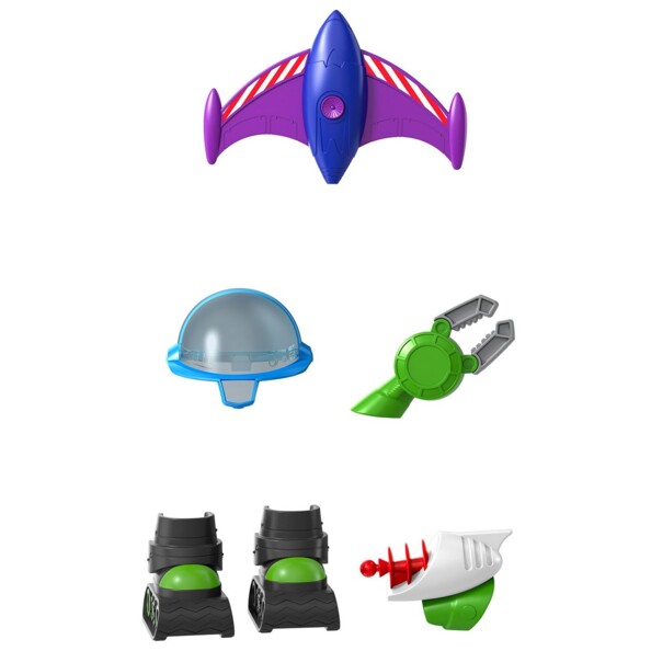 Les six accessoires pour ta figurine Buzz l'Éclair Super Armure.