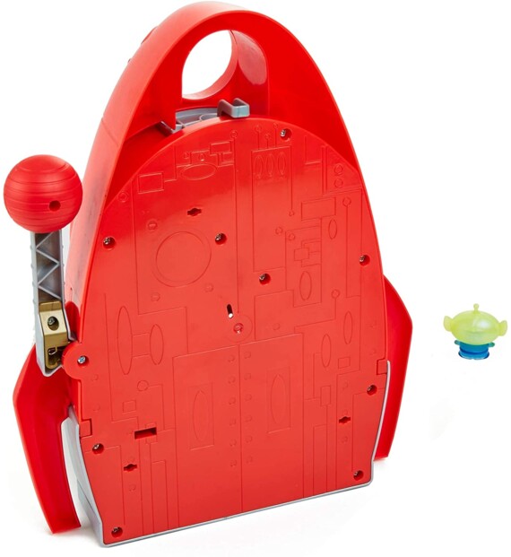L'arrière du coffret fusée/machine à sous Toy Story Disney Pixar.