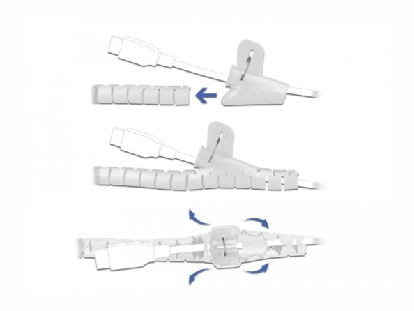 Enfilage malin du câble dans le tuyau annelé grâce au dispositif de traction.