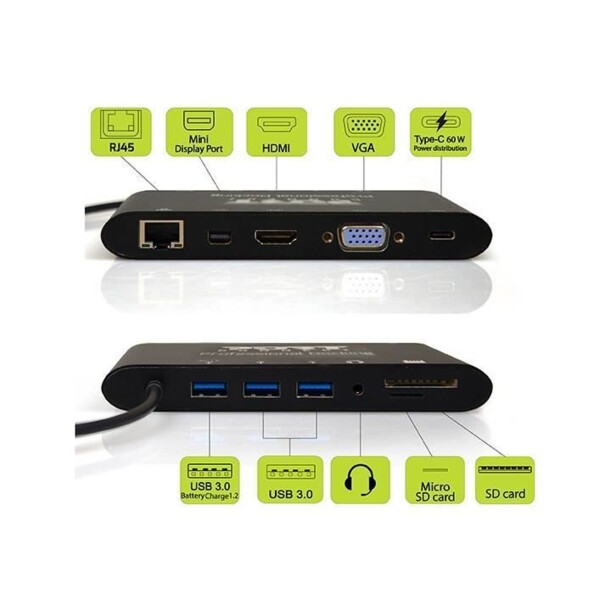 Tous les connecteurs du Hub USB-C modèle 1X4K ++ PORT Designs.