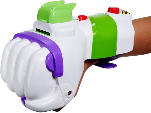 Jouet pour enfant "Poing Galactique de Buzz l'Éclair" à attacher au poignet.