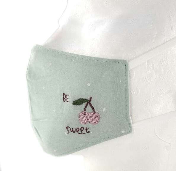 Masque de protection en coton pour enfant - Cerises