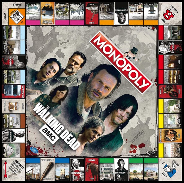 Le plateau du jeu Monopoly inspiré par The Walking Dead.