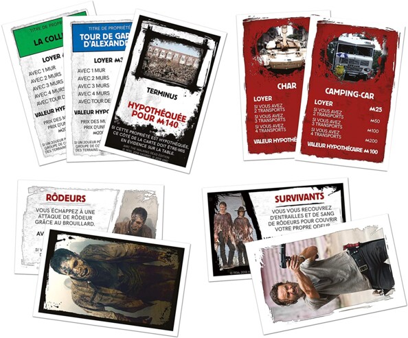 Les cartes spéciales du Monopoly The Walking Dead.