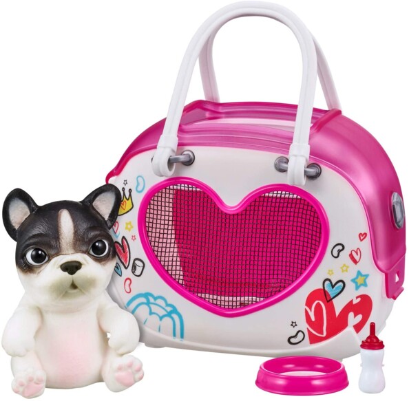 Le pack Little Live OMG Pets! avec uen figurine bouledogue et un sac de transport.