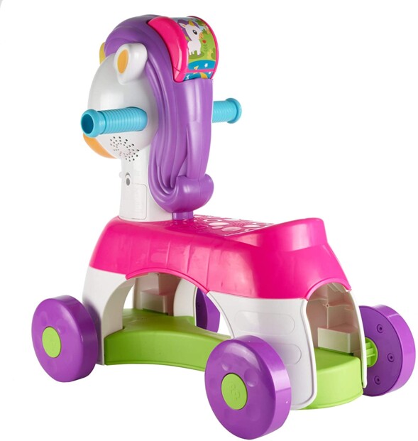 Licorne Balade musicale avec surface pour s'assoir et guidon.