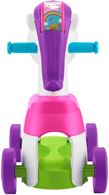 Le porteur pour bébé licorne Balade musicale vu de derrière.