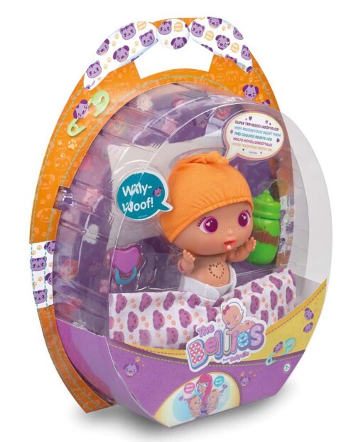 Packaging du poupon Willy Woof de la collection The Bellies.