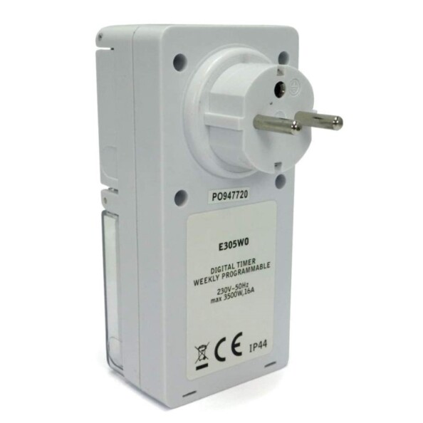 Programmateur hebdomadaire d'extérieur IP44 1500 W.