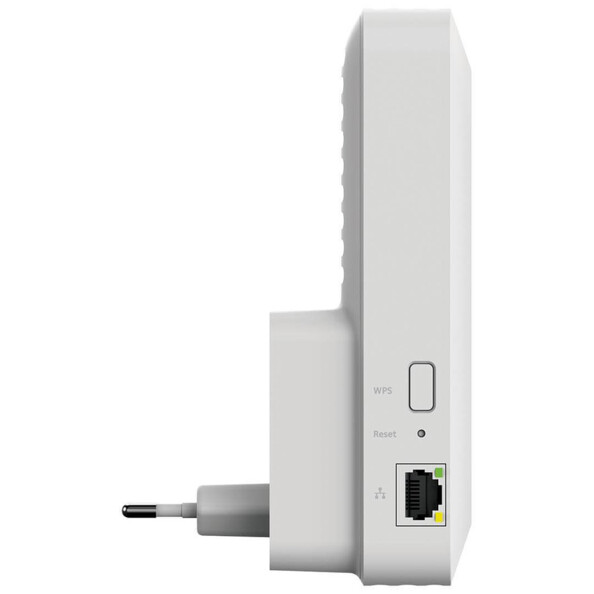 Le profil du répéteur wifi Mesh EAX15 avec sa prise Ethernet.