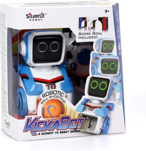 Packaging du robot Kickabot bleu de Silverlit.