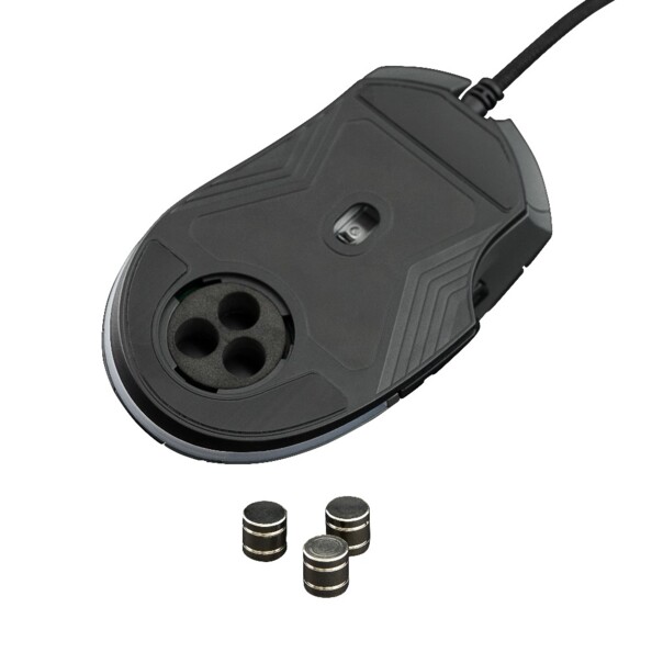 Les 3 lests fournis avec la souris Kult Nitrogen CORE.