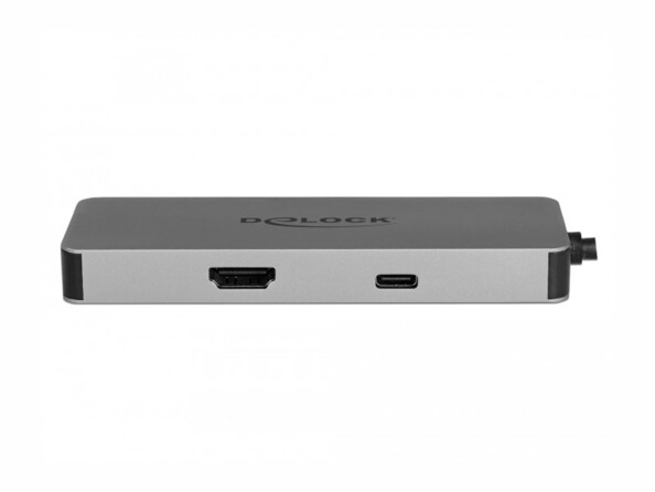 La sortie HDMI et le ports USB-C femelle de la station d'accueil USB-C 87 W DeLock.