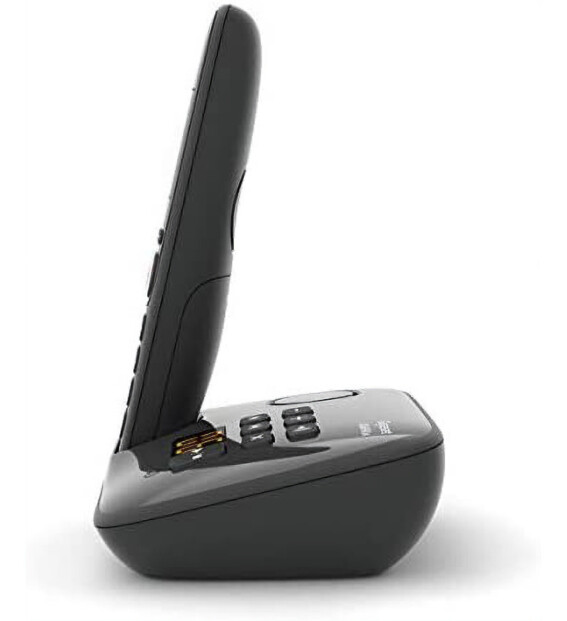 Vue de profil du téléphone fixe AS690A Solo noir