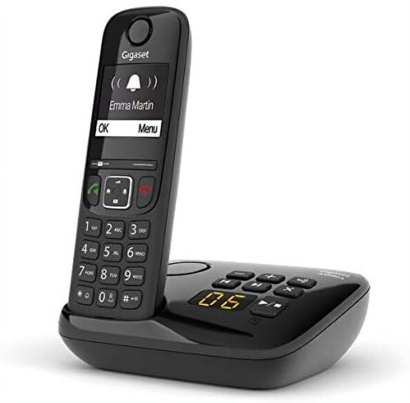 Téléphone fixe AS690A Solo noir, par Gigaset.